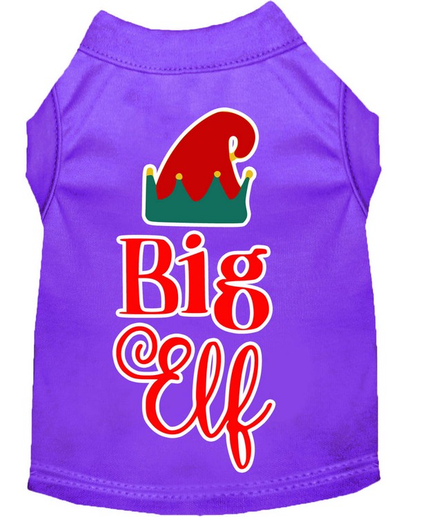 Big Elf Screen Print Dog Shirt Purple XXXL